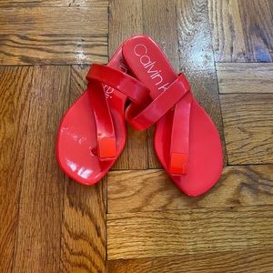 Calvin Klein neon pink sandals